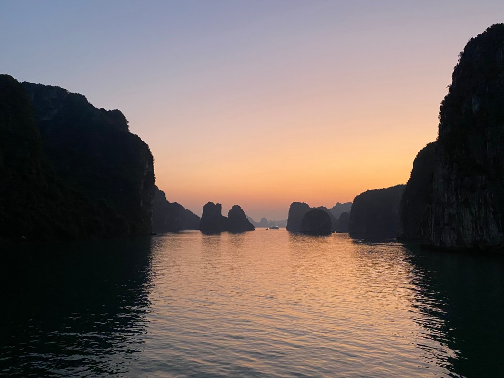 Halong Bay during sunset