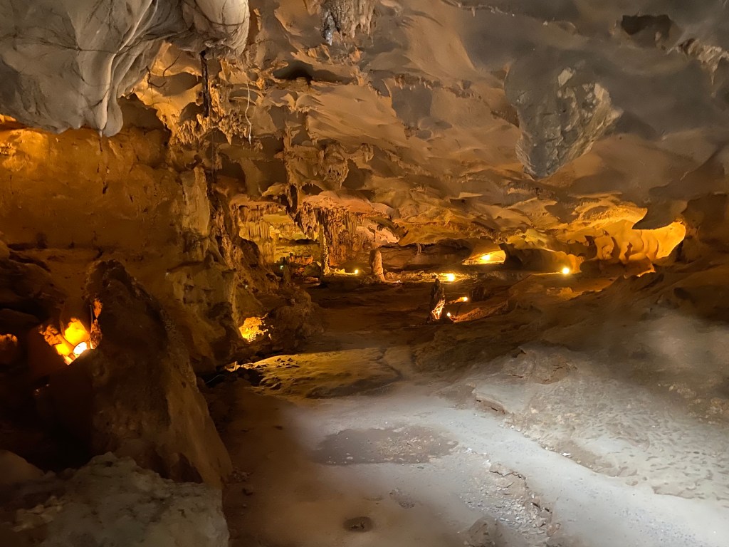 a 200,000 year old cave in Halong Bay