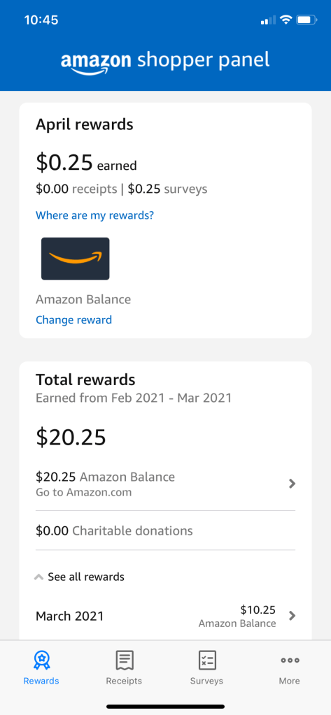 How Amazon Shopper Panel App Looks